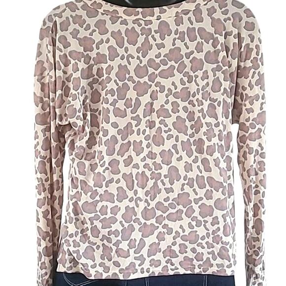 NWOT Blis Women’s Beige Pink Leopard Animal Print Long Sleeve Top Size XL - Picture 5 of 5